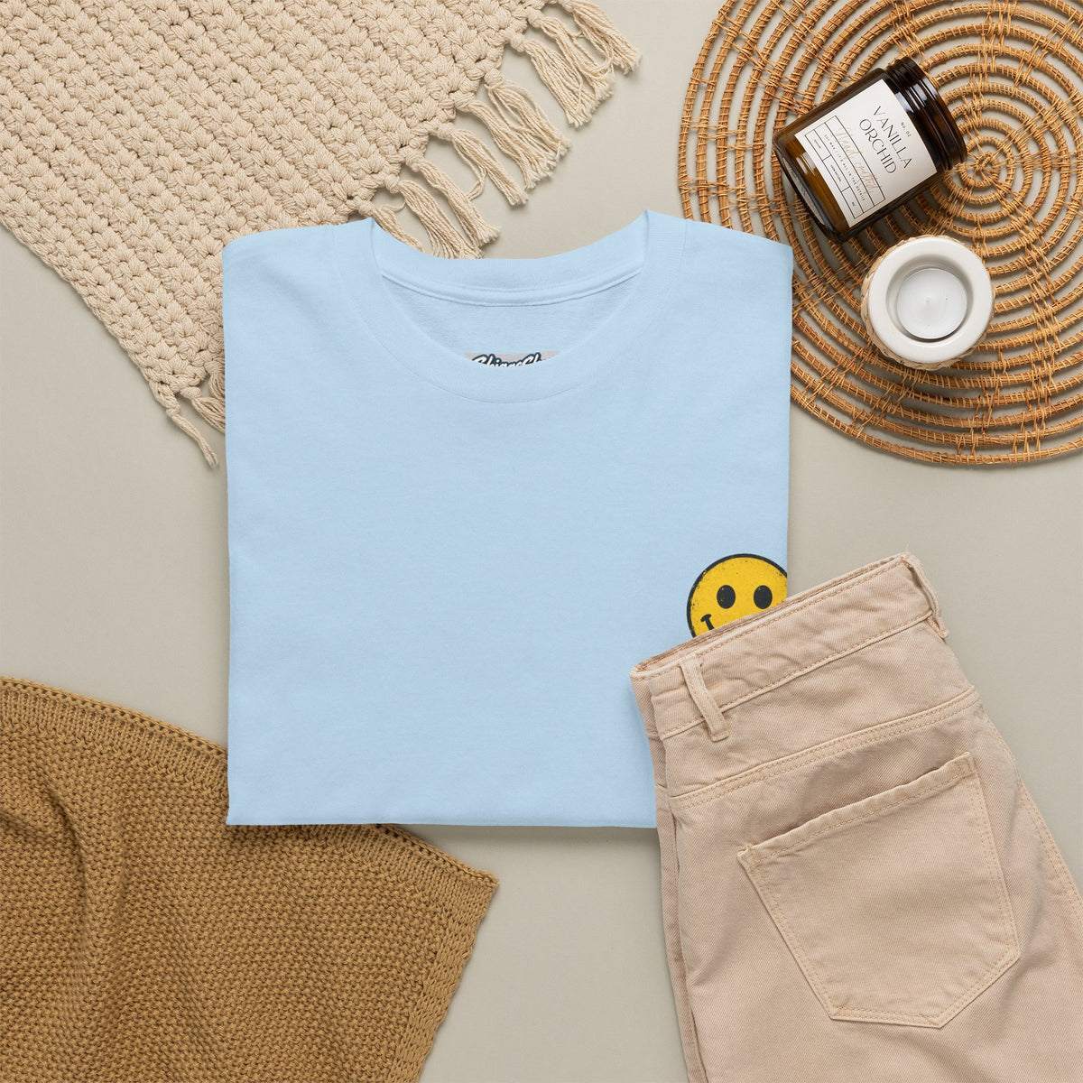 Smiley Face Tee - Unisex Heavy Cotton