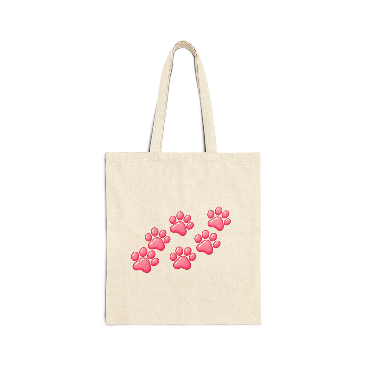 Pink Paw Print Tote bag - Cotton Canvas
