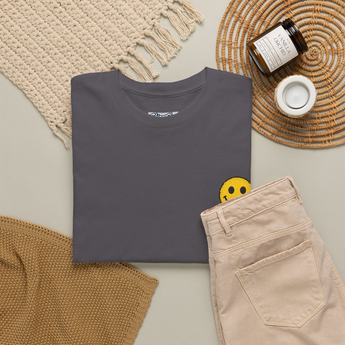 Smiley Face Tee - Unisex Heavy Cotton