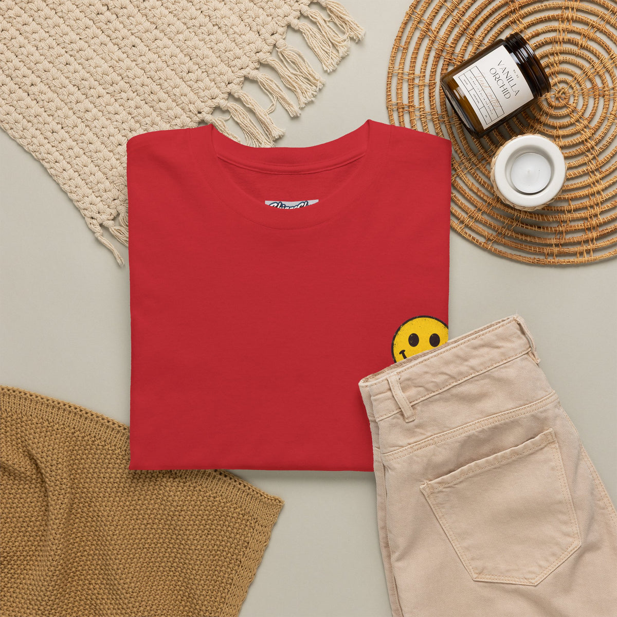 Smiley Face Tee - Unisex Heavy Cotton