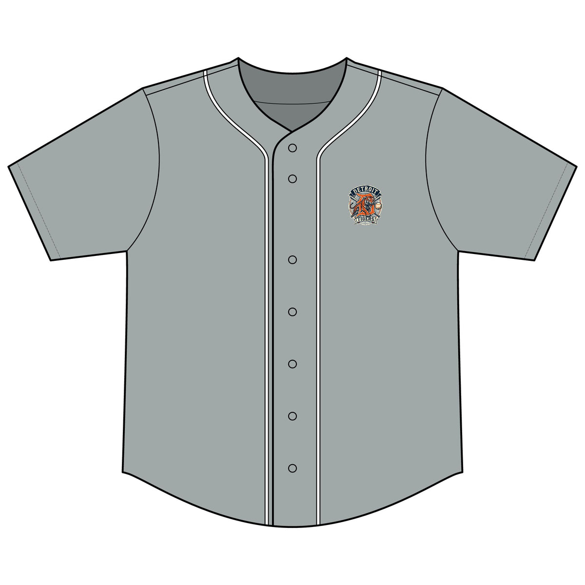 Tigers Short Sleeve Full-Button Baseball Top