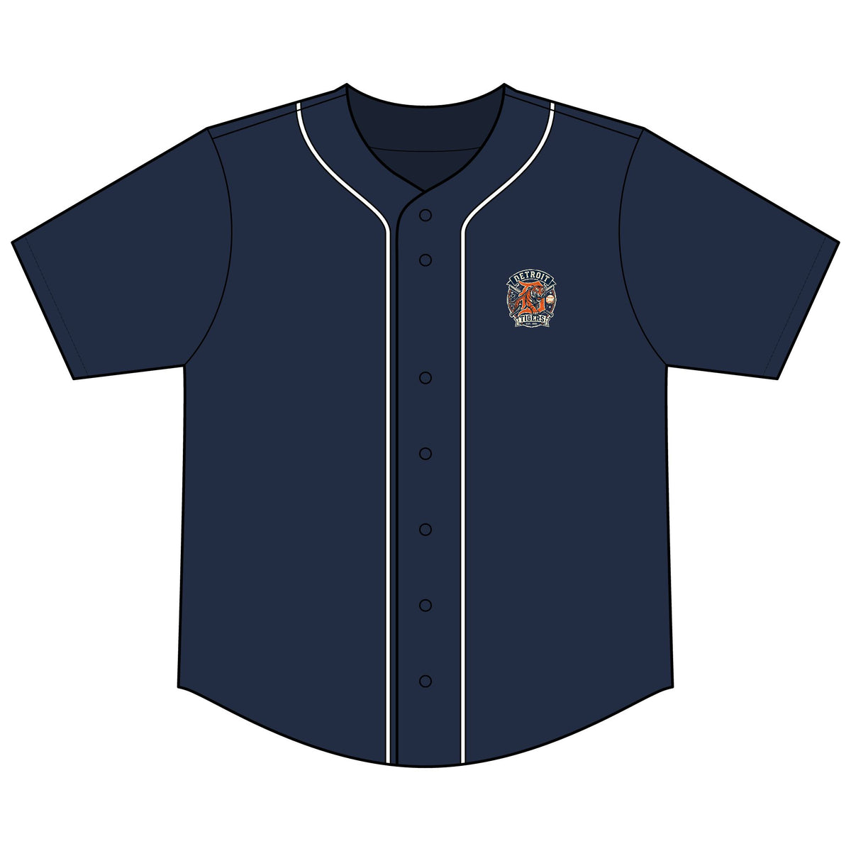 Tigers Short Sleeve Full-Button Baseball Top
