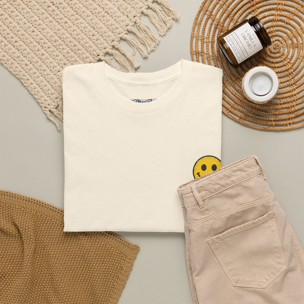 Smiley Face Tee - Unisex Heavy Cotton